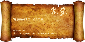 Nyemetz Zita névjegykártya