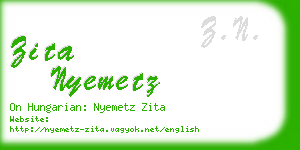 zita nyemetz business card